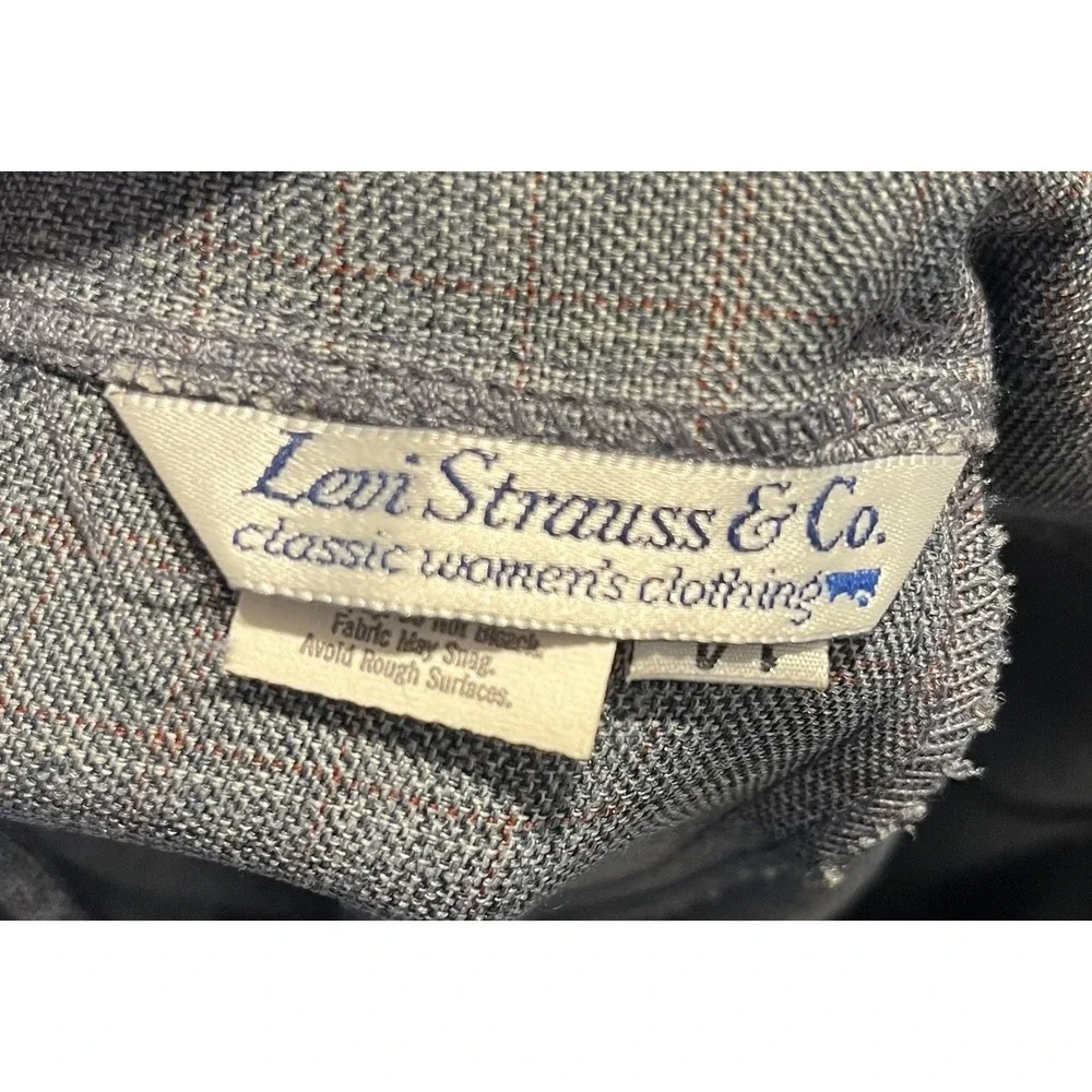Vintage‎ Levi's High Rise Pleated Trousers Gray Straight Leg Women 14